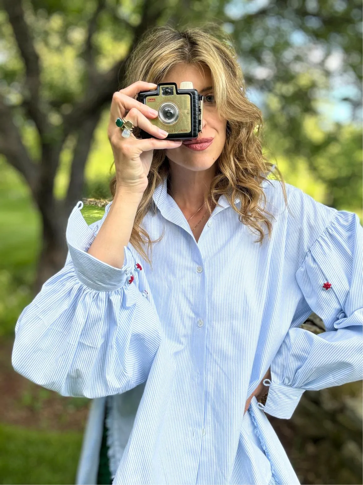 COMFORT ZONE BLUE STRIPE OVERSIZED SHIRT