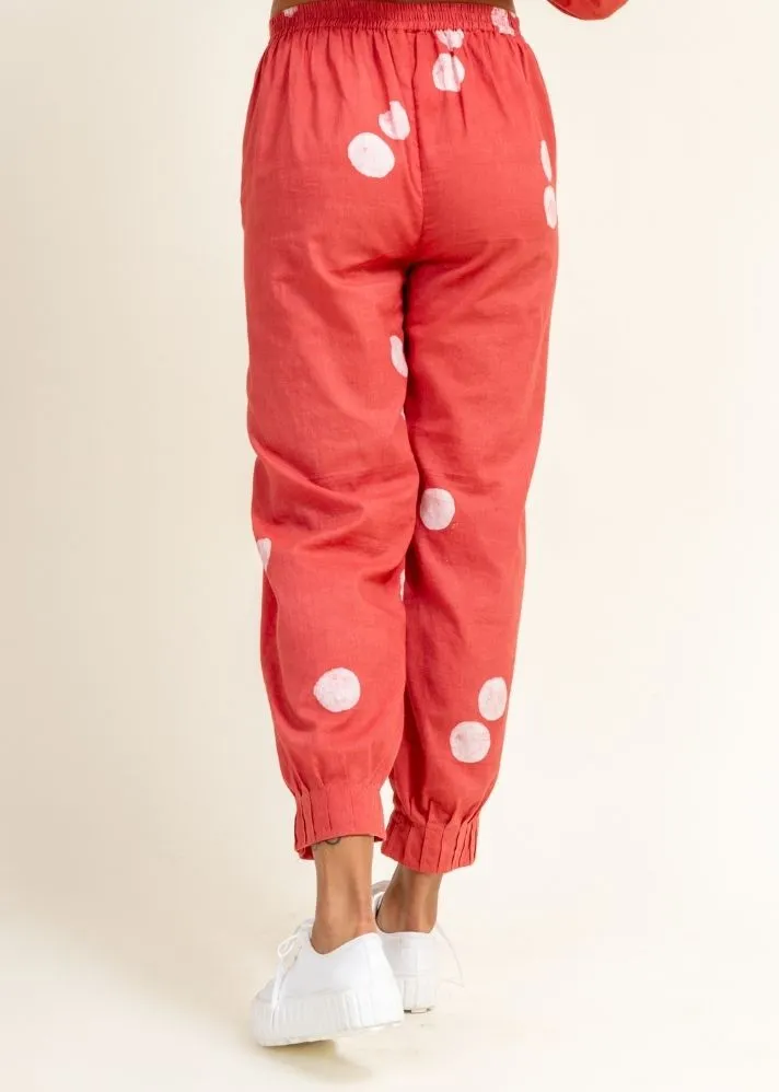 Coral Tucked Pants