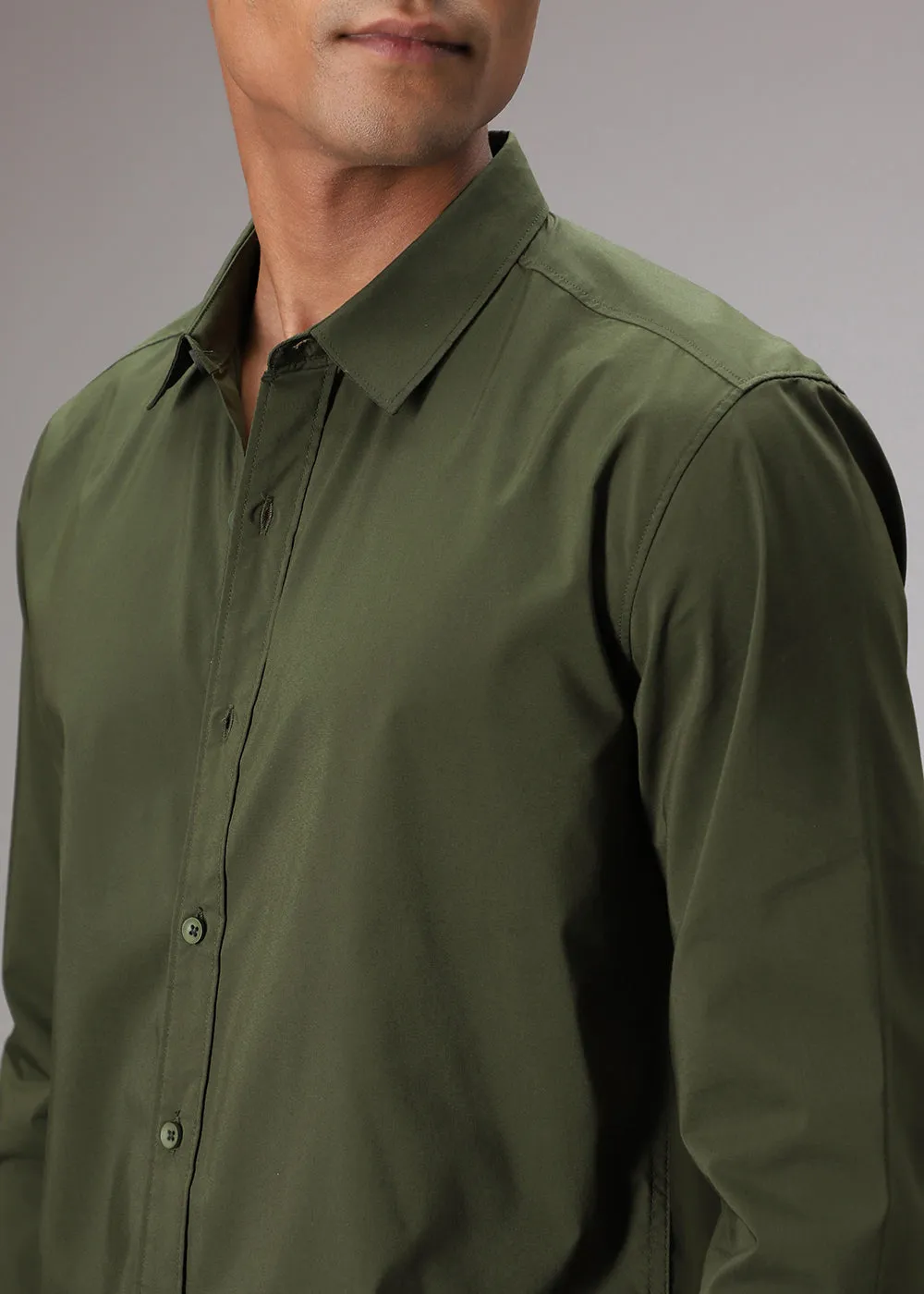 Dark Olive Cotton Shirt