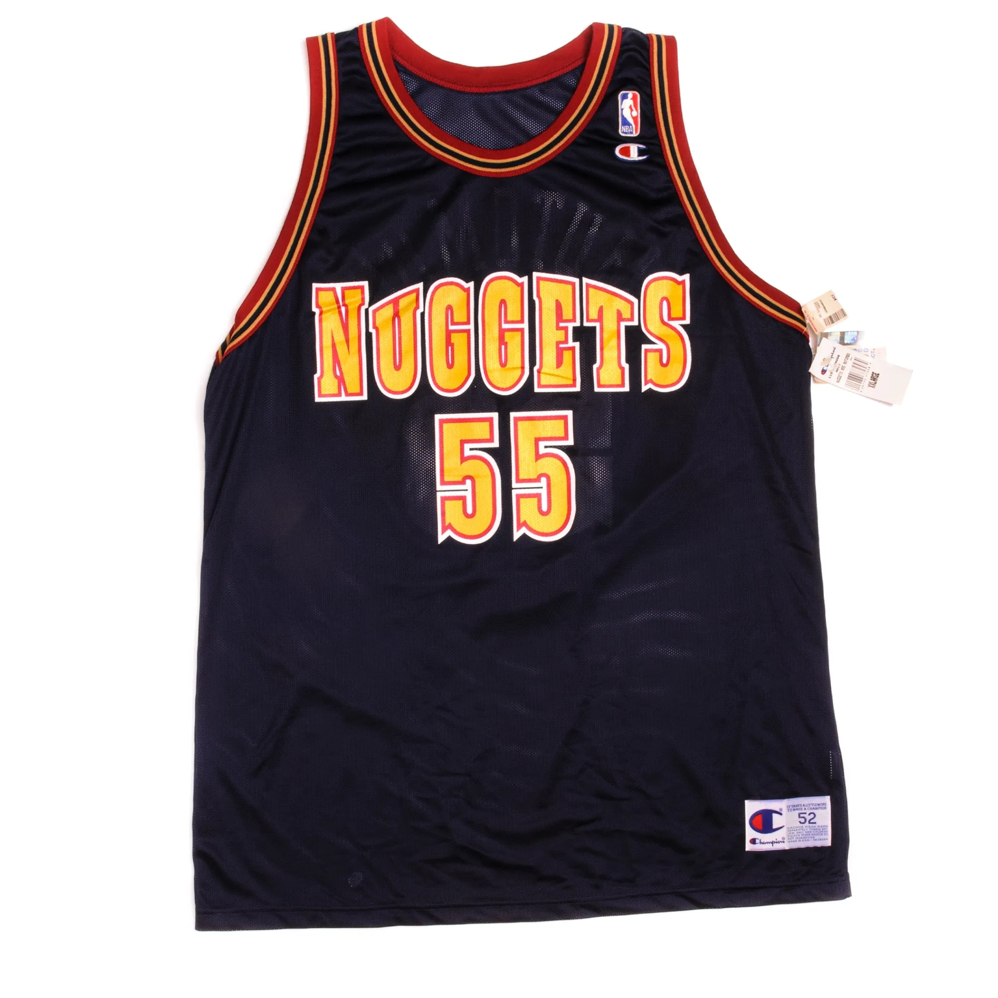 DEADSTOCK VINTAGE CHAMPION NBA NUGGETS 55 MUTOMBO 90s SIZE 2XL MADE IN USA