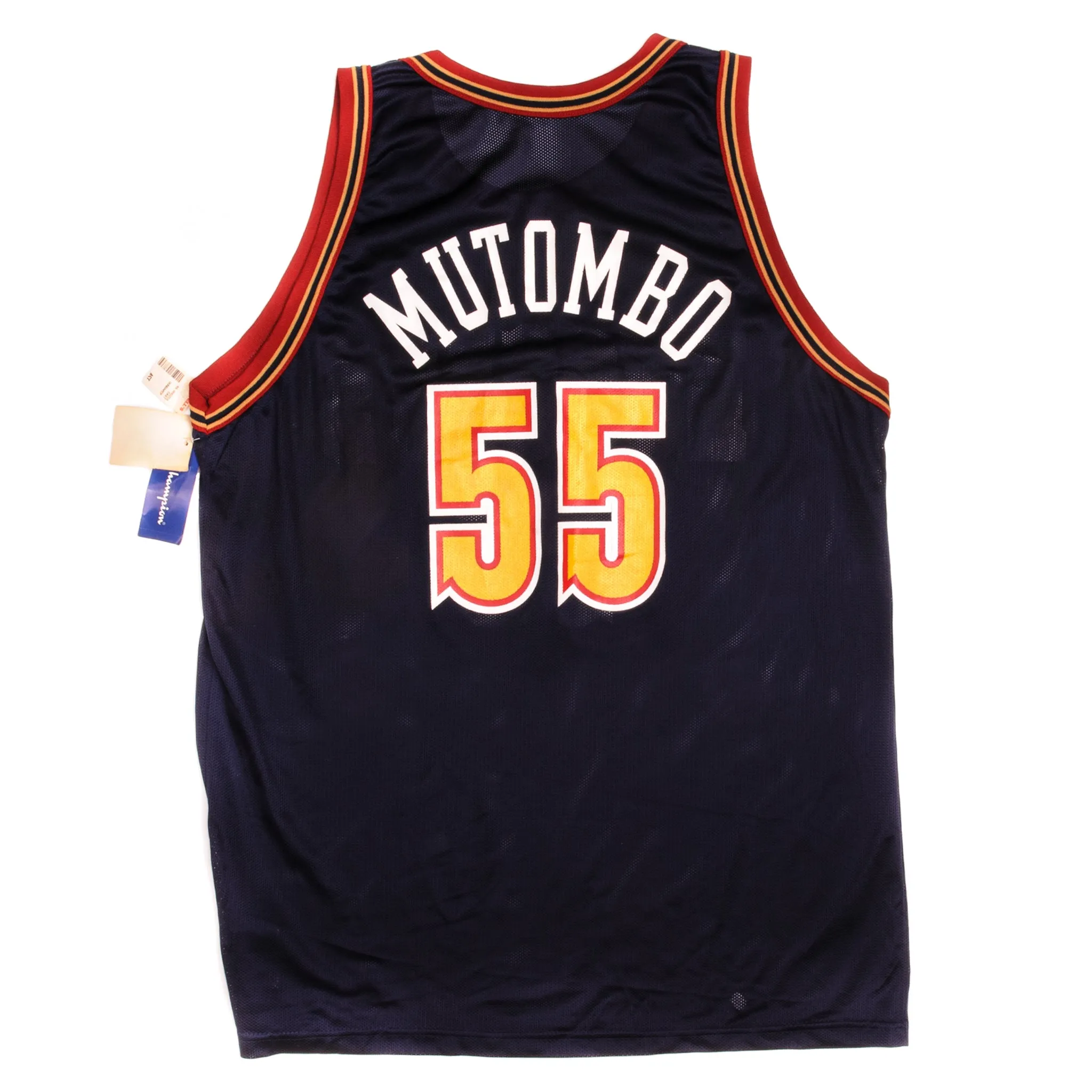 DEADSTOCK VINTAGE CHAMPION NBA NUGGETS 55 MUTOMBO 90s SIZE 2XL MADE IN USA