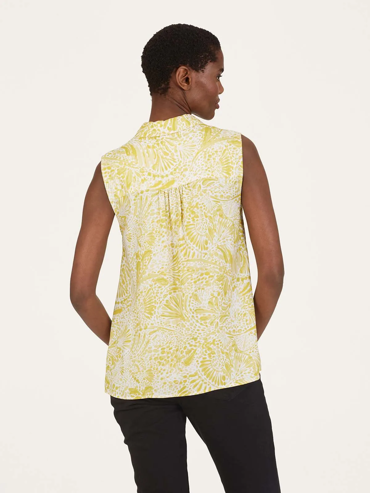 Delilah Tencel™ Crepe Sleeveless Blouse - Yellow