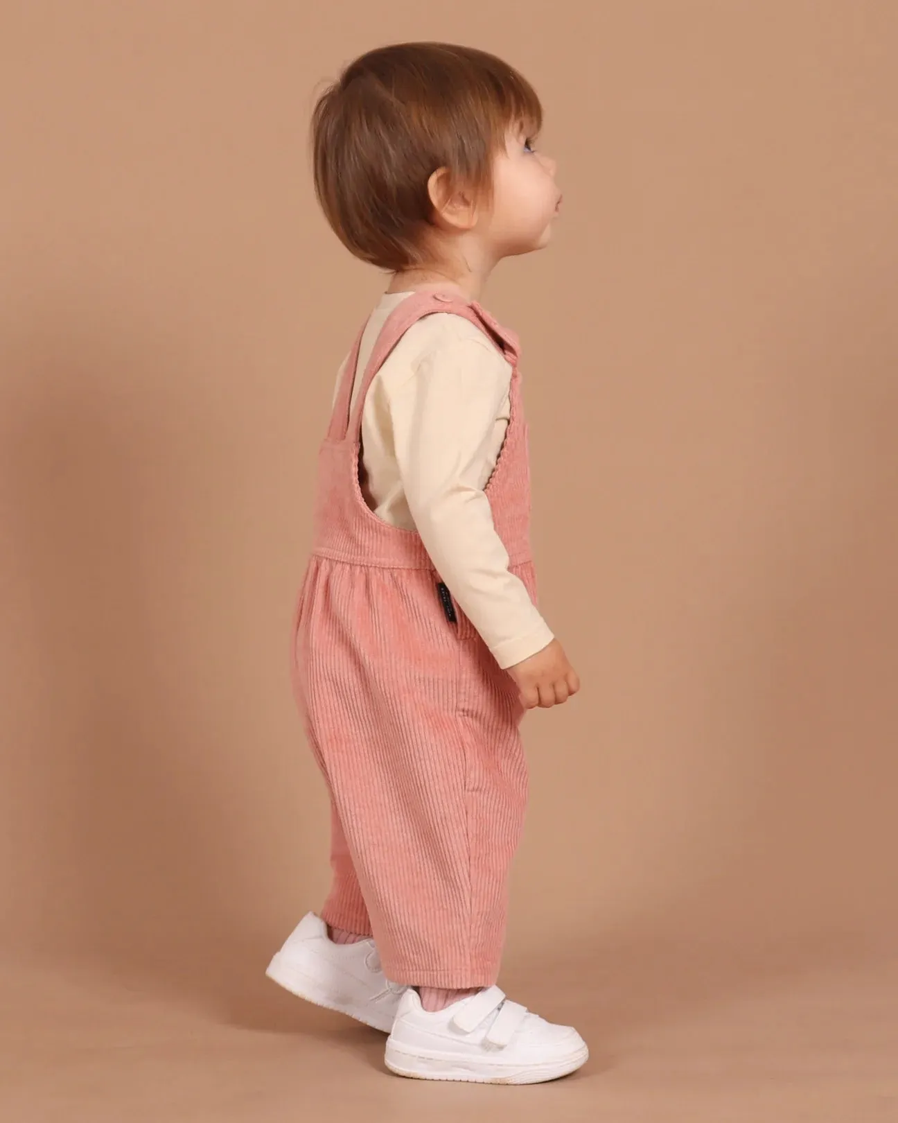 Dusty Pink Corduroy Dungaree Overall