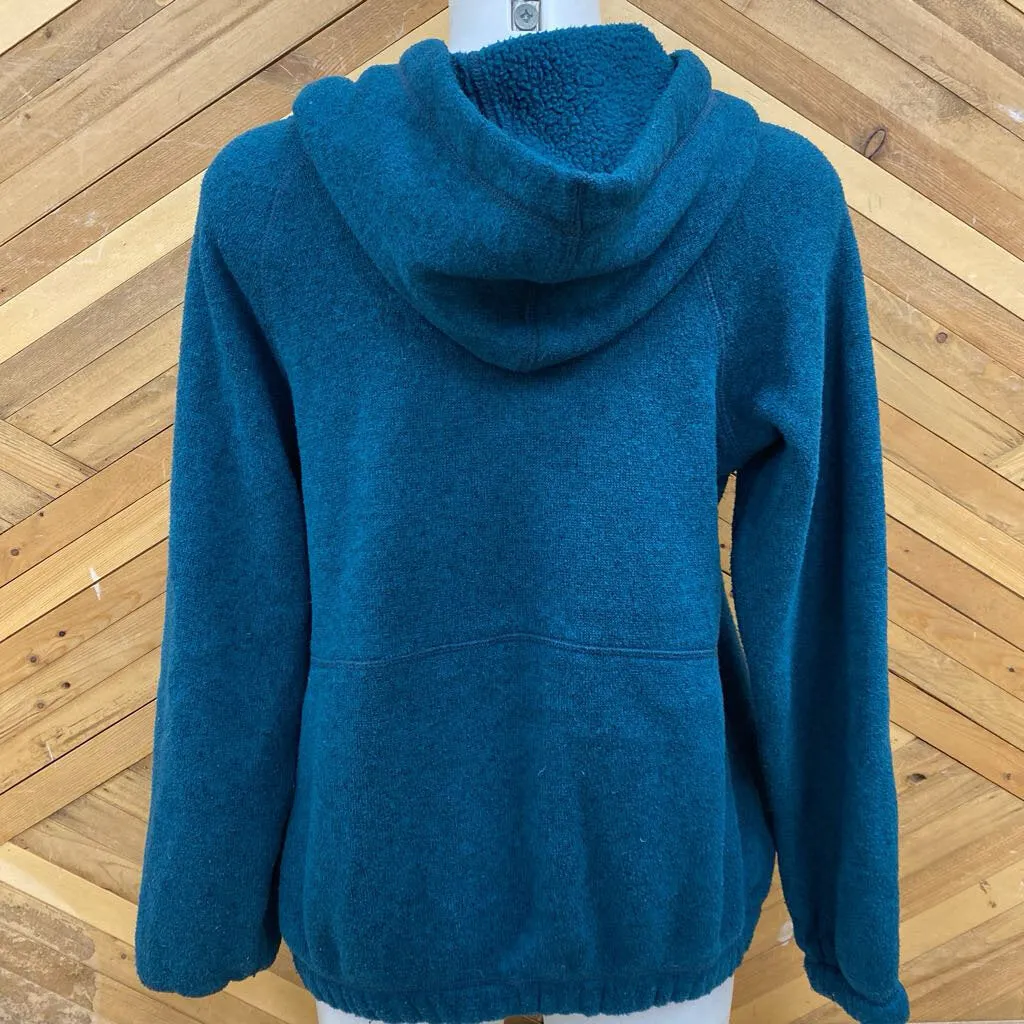 Eddie Bauer - Women's 1/2-Button Hooded Fleece Sweater - MSRP comp $100: Teal Blue-women-SM