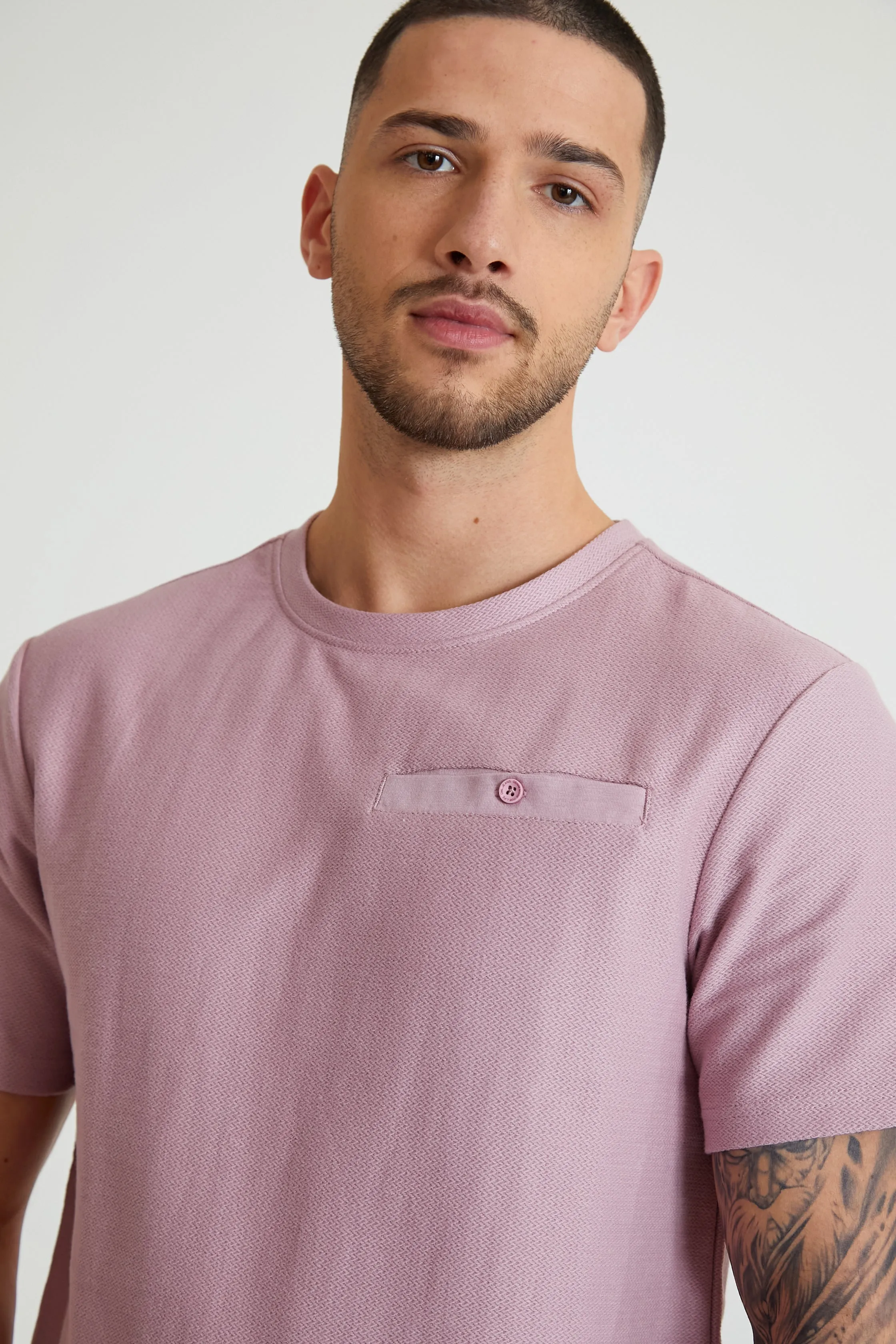 Edwin textured crew neck Mauve haze