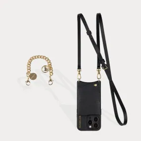 Emma   Charm Wristlet Set - Black/Gold