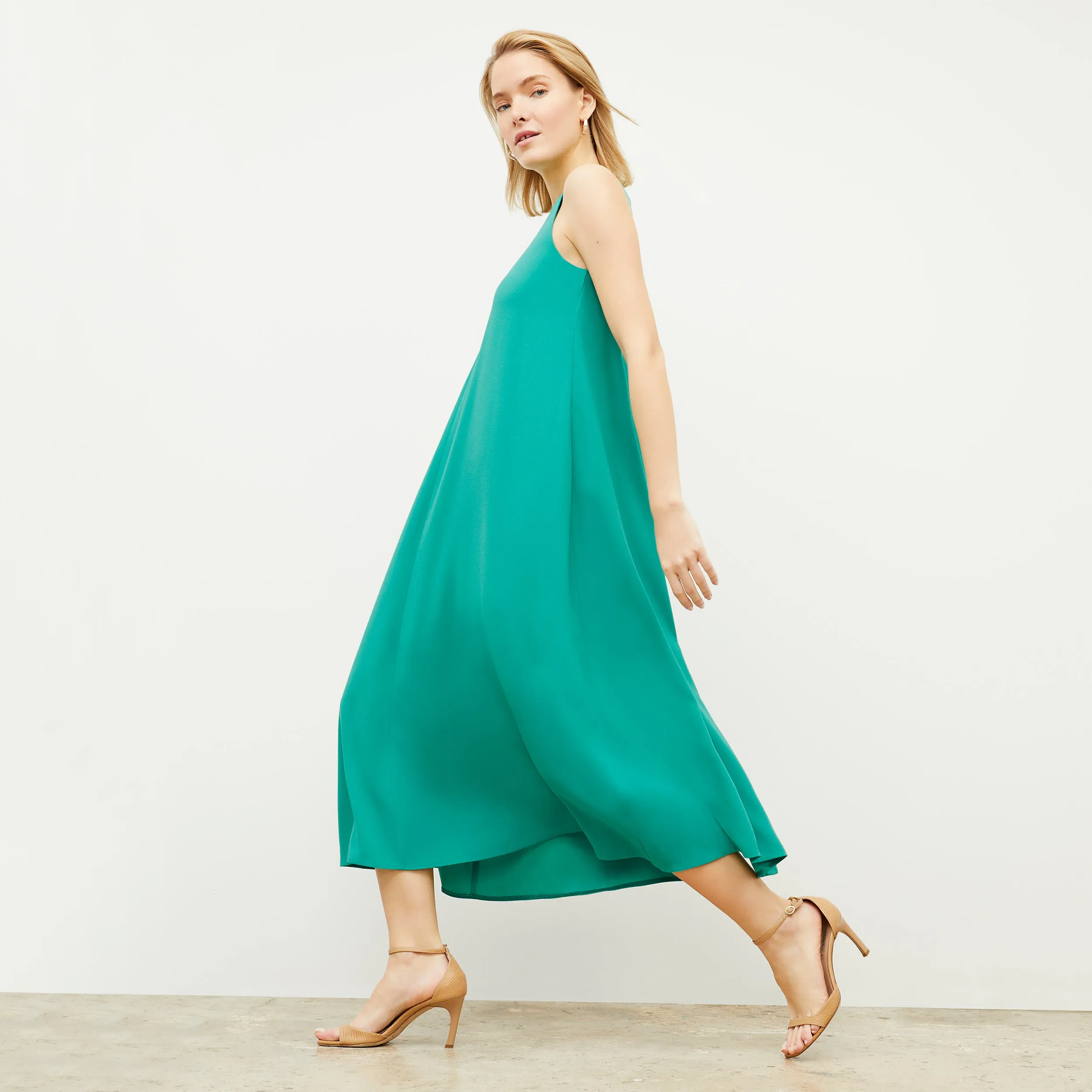 Fatima Dress - Eco Medium Crepe :: Tropical Green