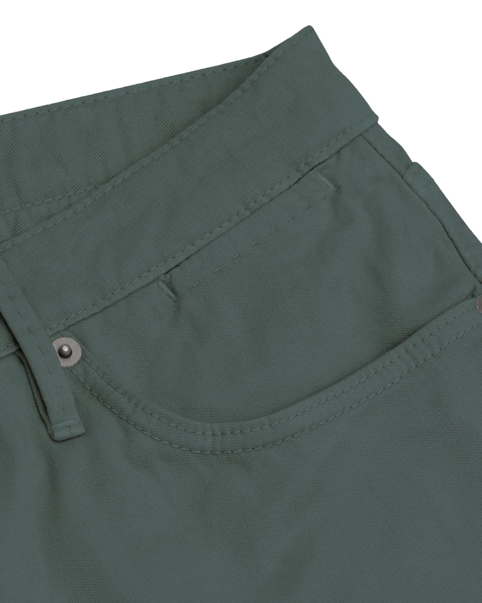 Forest Green Broken Twill Five Pocket Pant