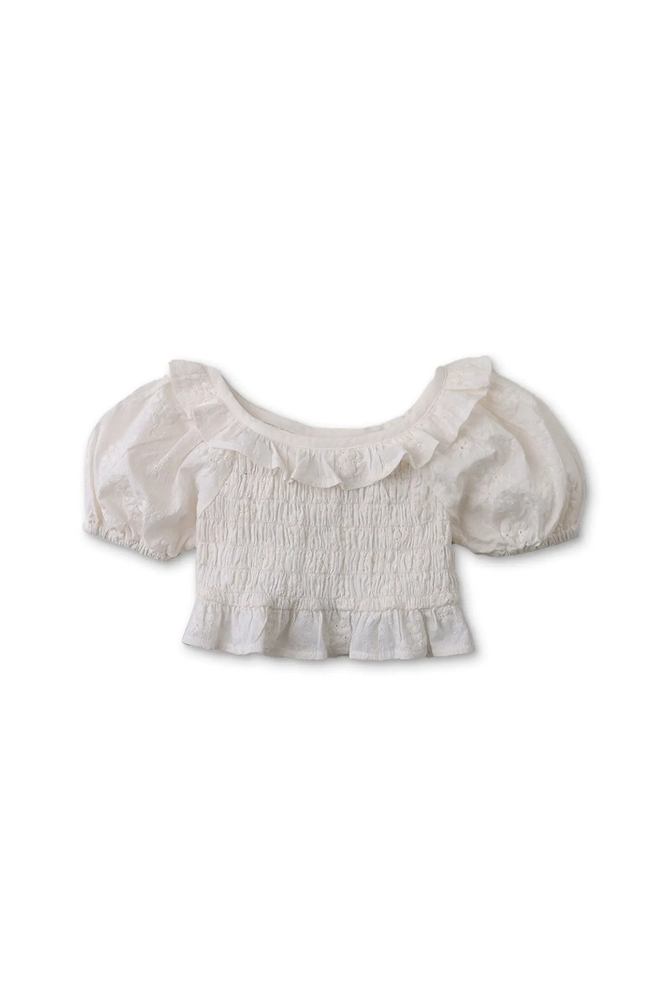 Gingersnaps Cotton Eyelet Smocked Blouse