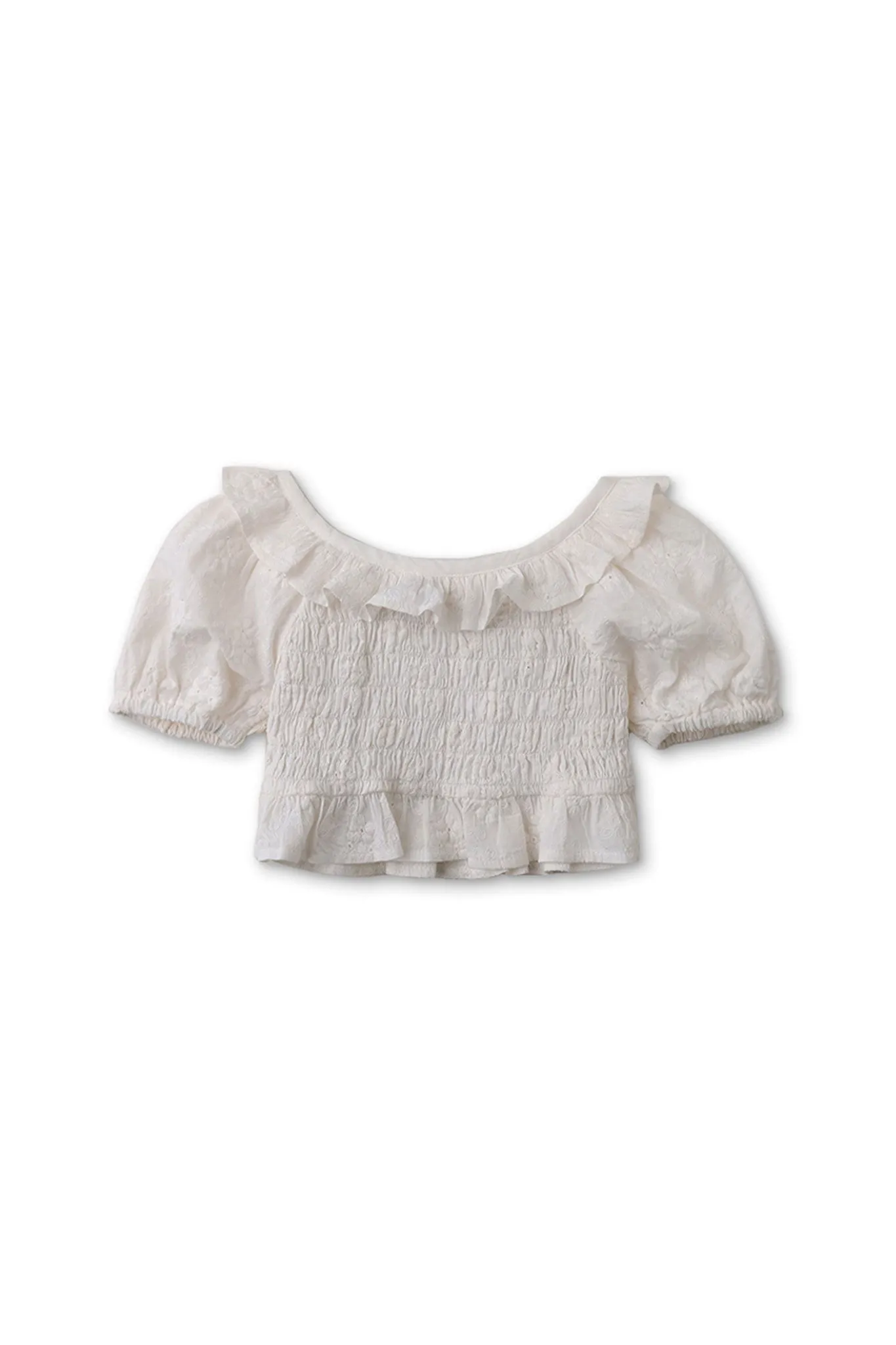 Gingersnaps Cotton Eyelet Smocked Blouse