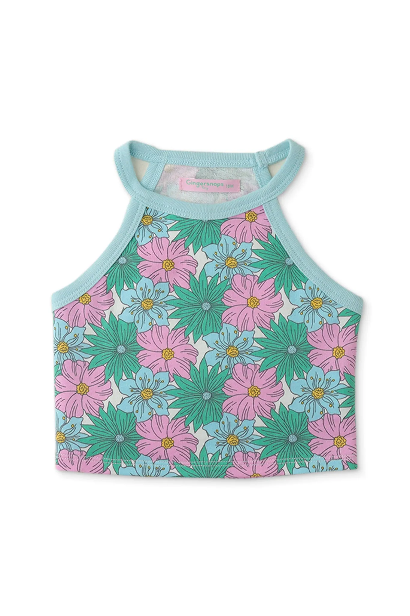 Gingersnaps Flower Print Halter Top and Shorts Set