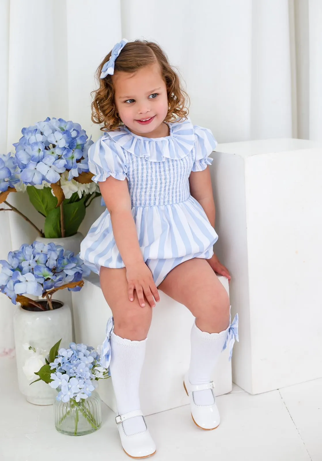 Girls Blue Stripe Socks