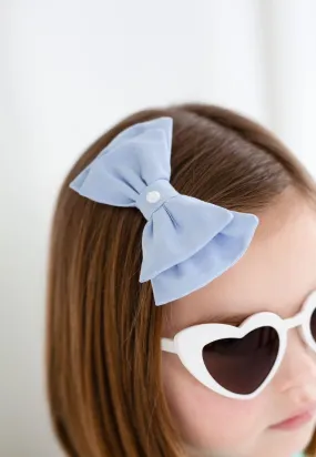 Girls Small Blue Hairbow