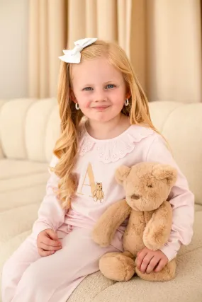 Girls Teddy Bear Frill Pyjamas