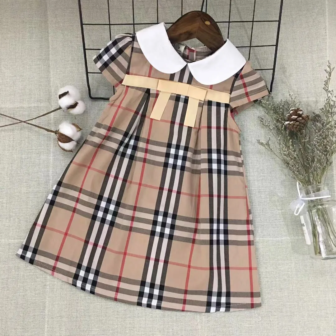 Girls Vintage Plaid Cotton Dress