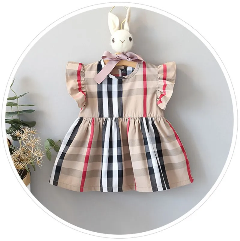 Girls Vintage Plaid Cotton Dress