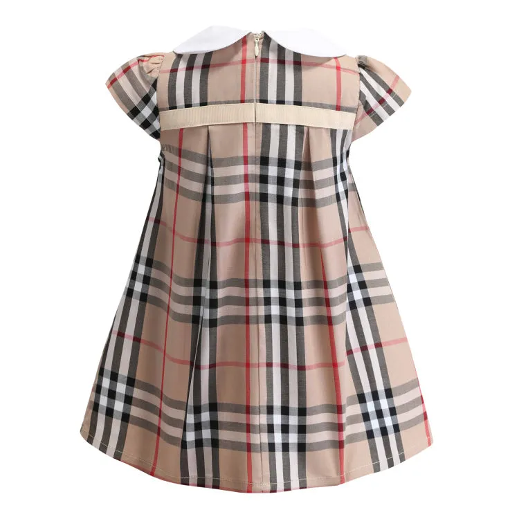 Girls Vintage Plaid Cotton Dress