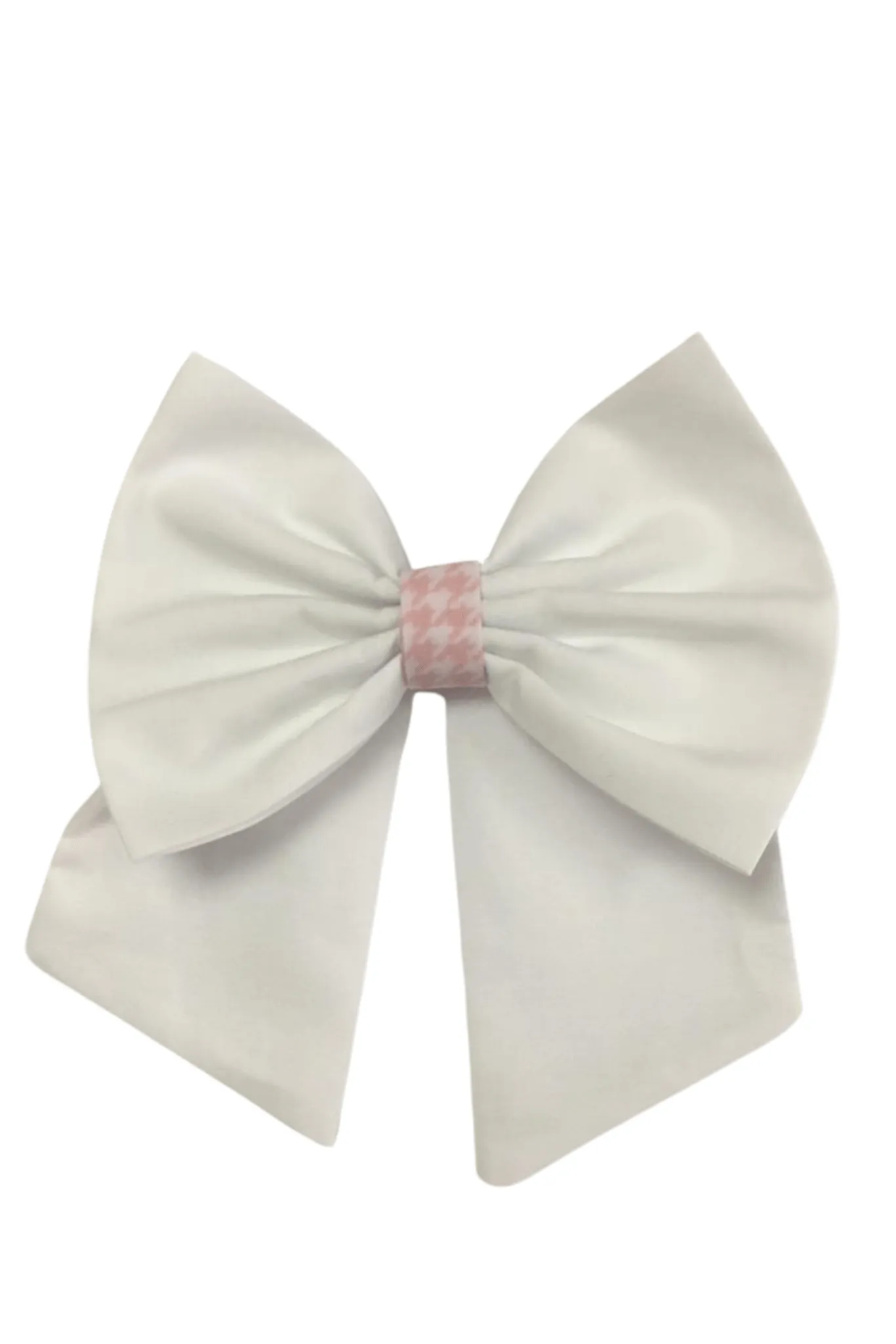 Girls White Houndstooth Hairbow