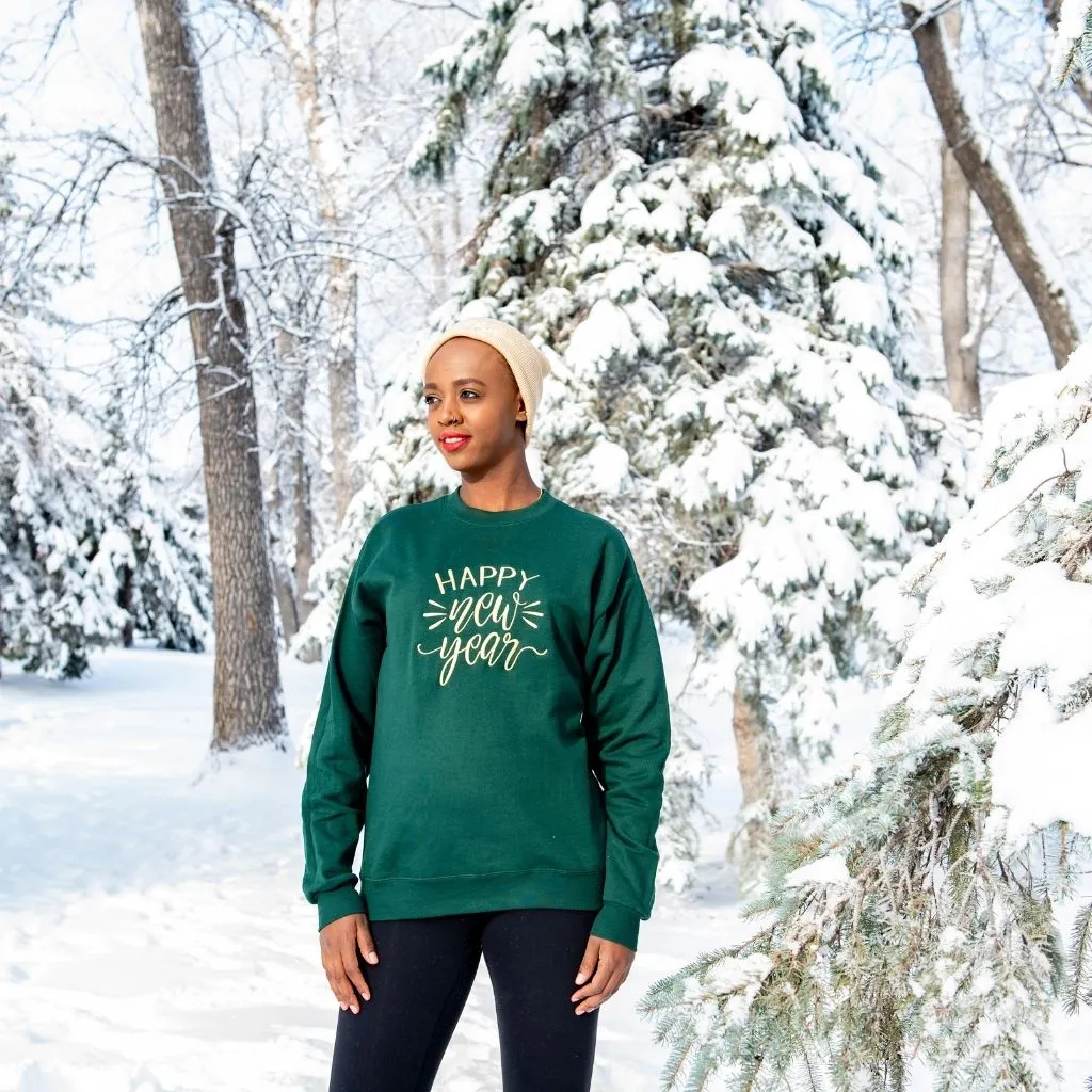 Happy New Year Embroidered Sweatshirt