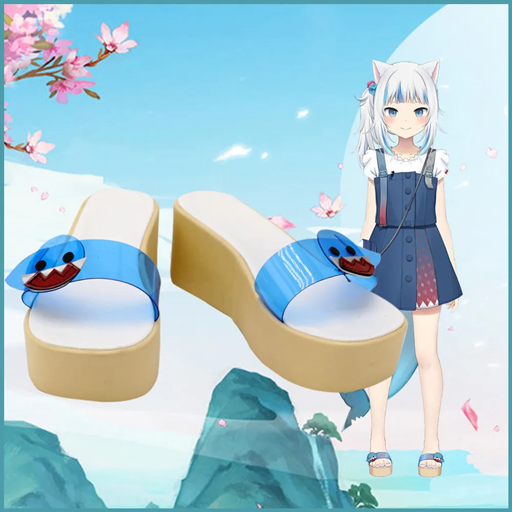 Hololive Vtuber Gawr Gura Boots Halloween Costumes Accessory Custom Made Cosplay Shoes