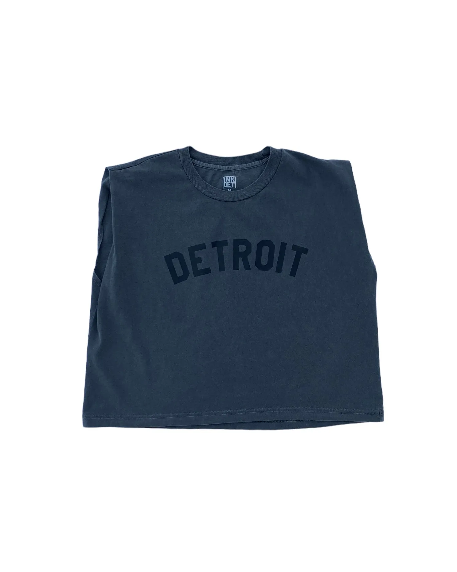 Ink Detroit - Basic Detroit Women's Heavyweight Muscle T-Shirt - Black on Black