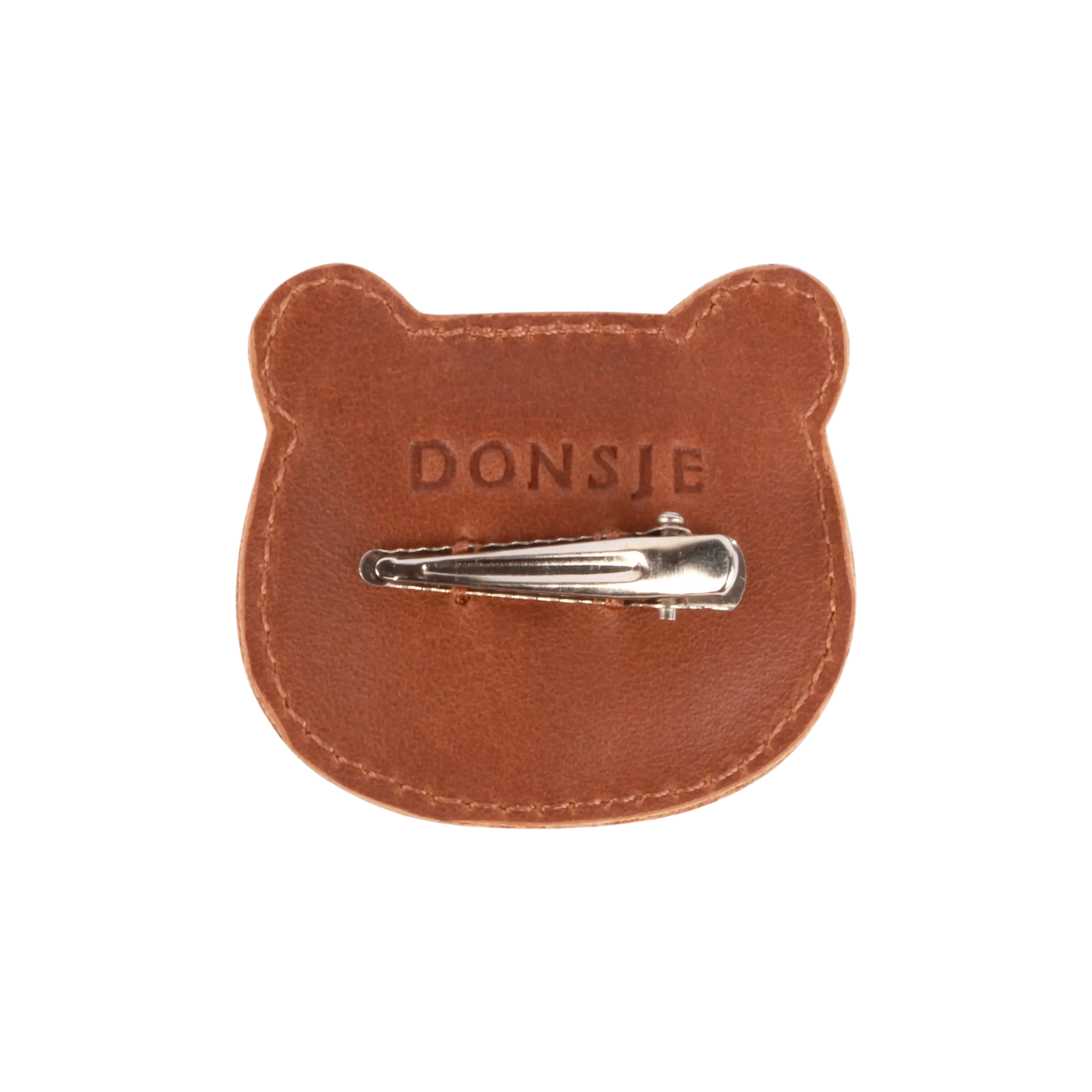 Josy Classic Hairclip | Bear | Cognac Classic Leather