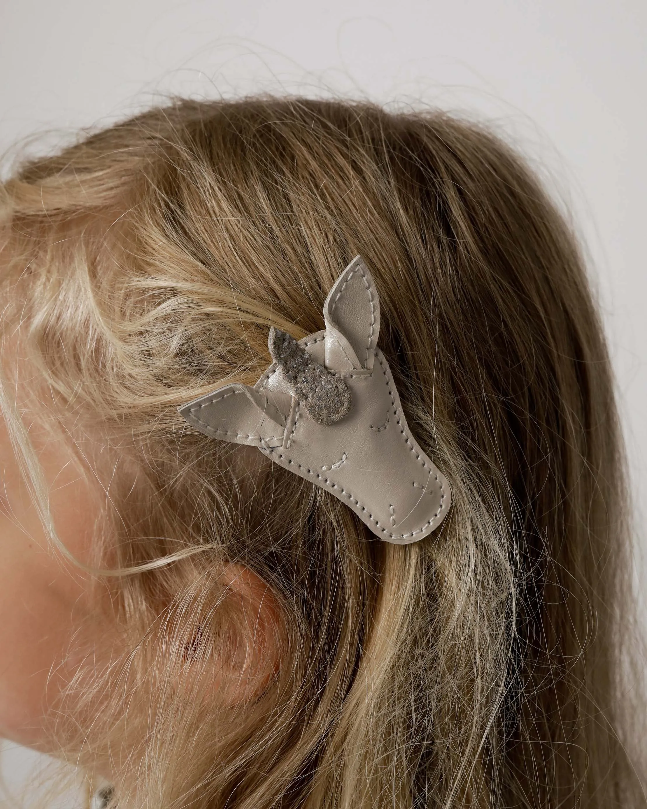 Josy Special Hairclip | Unicorn | Light Rose Leather