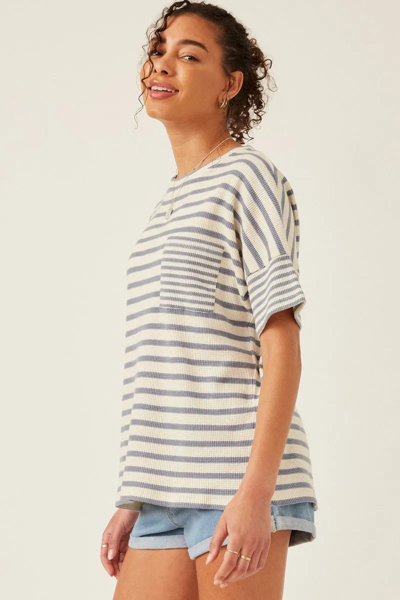 Lennon Stripe Top in Blue