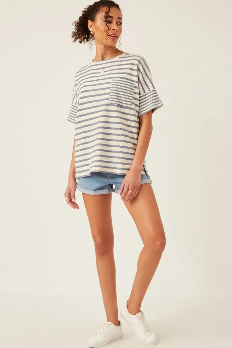 Lennon Stripe Top in Blue