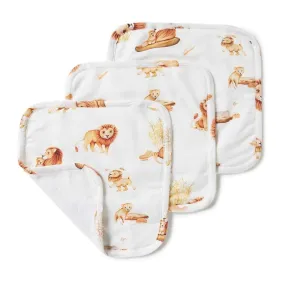 Lion | Organic Wash Cloths - 3 Pack