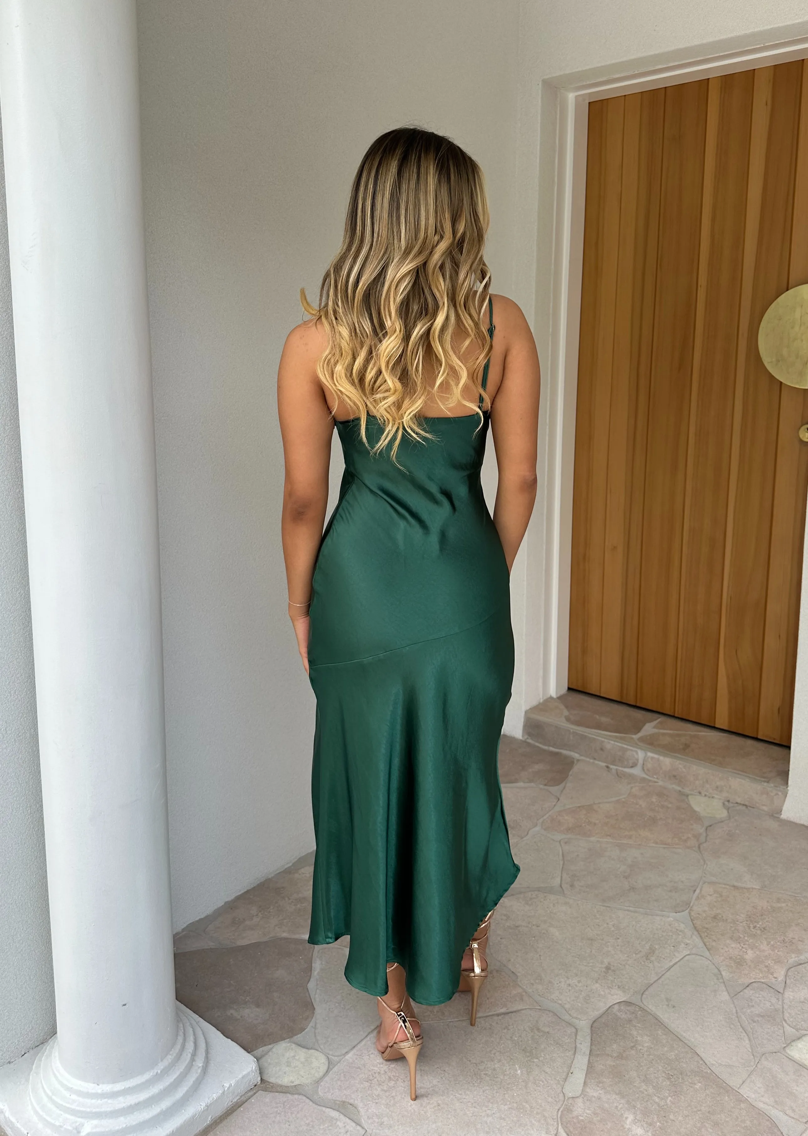 Lipstick Dress Forest Green