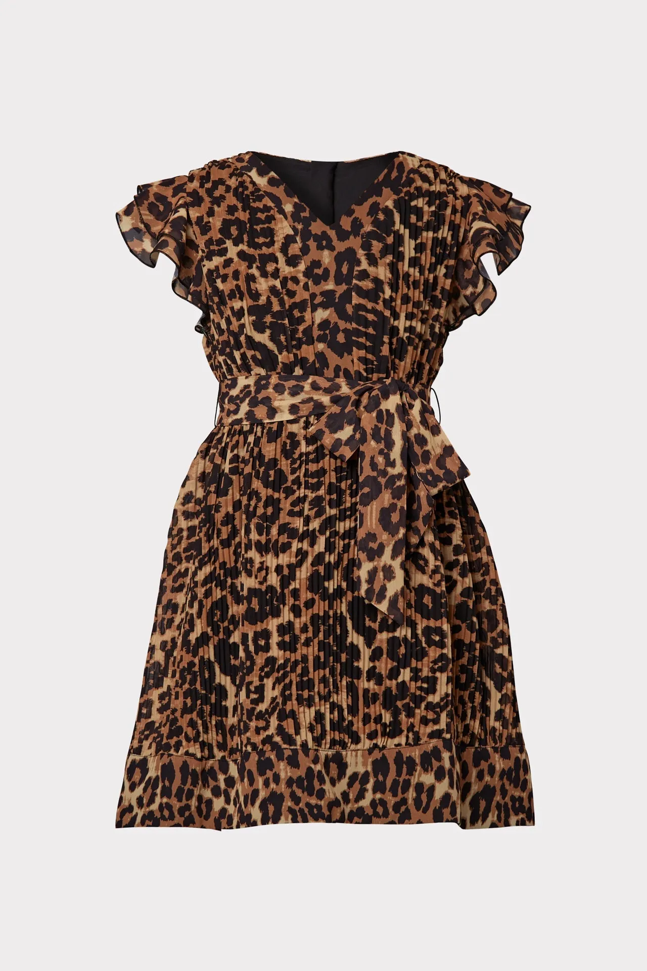 Milly Minis Liv Leopard Print Pleated Dress