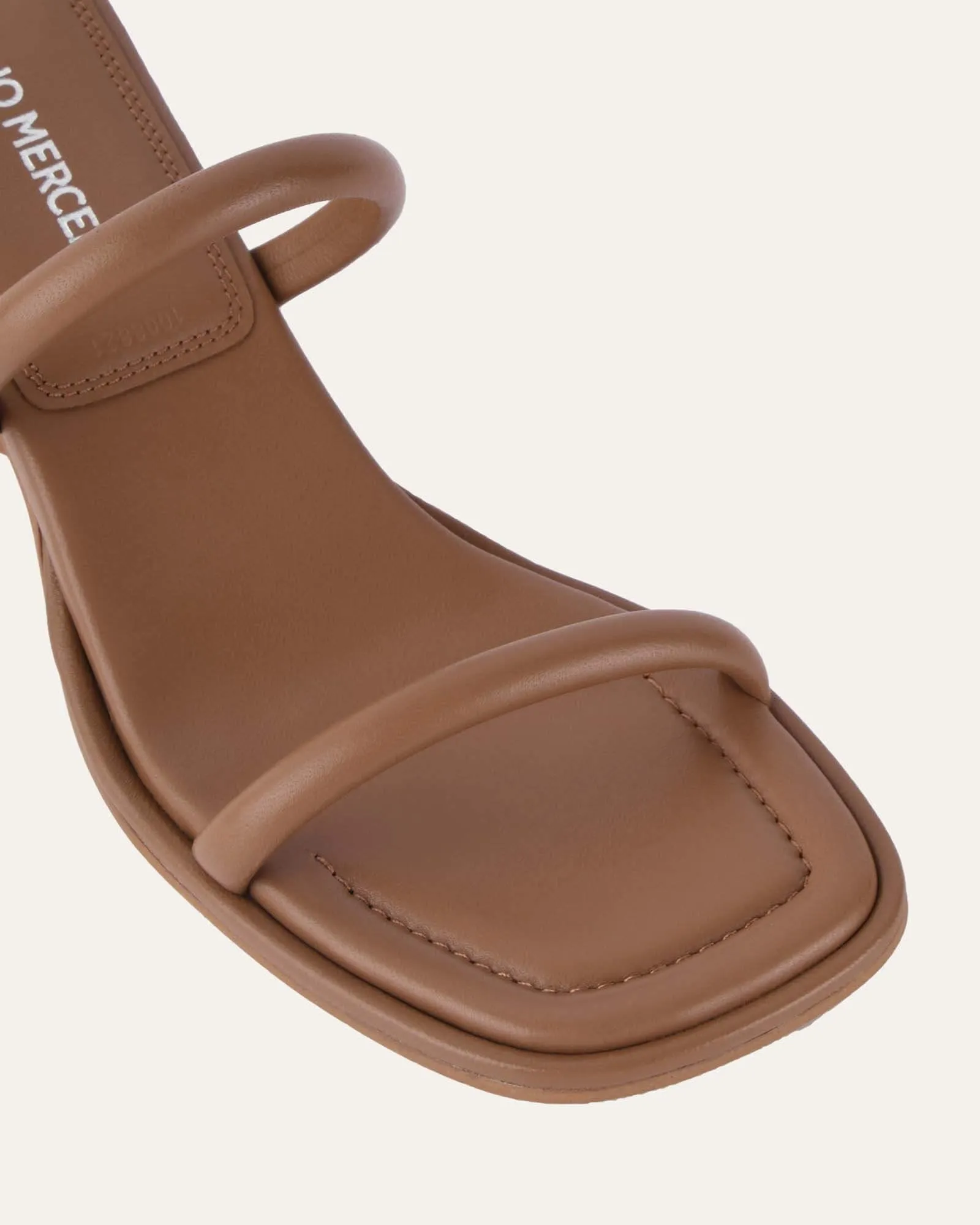 MIMI MID HEEL SANDALS TAN LEATHER