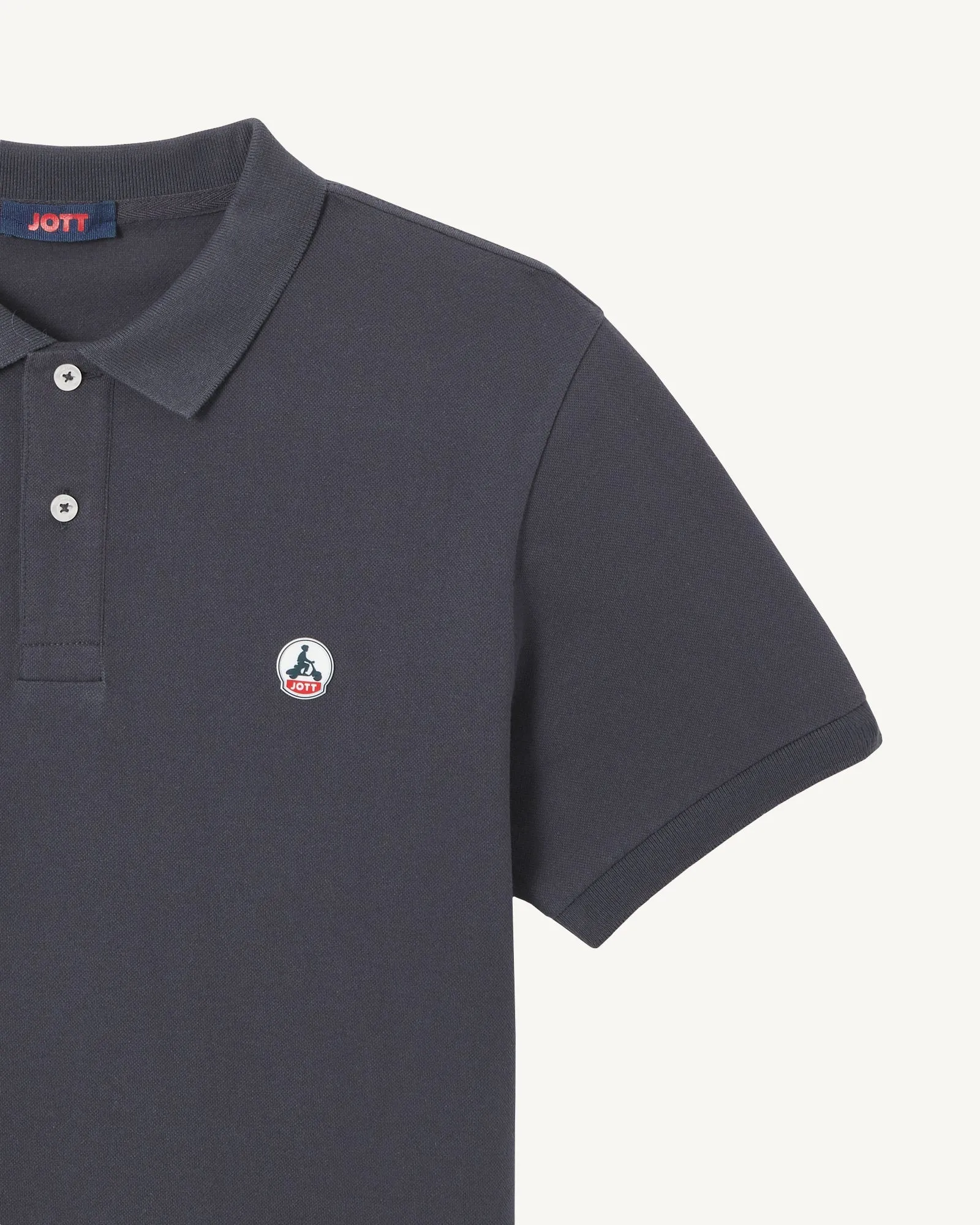 Navy Marbella organic cotton polo shirt