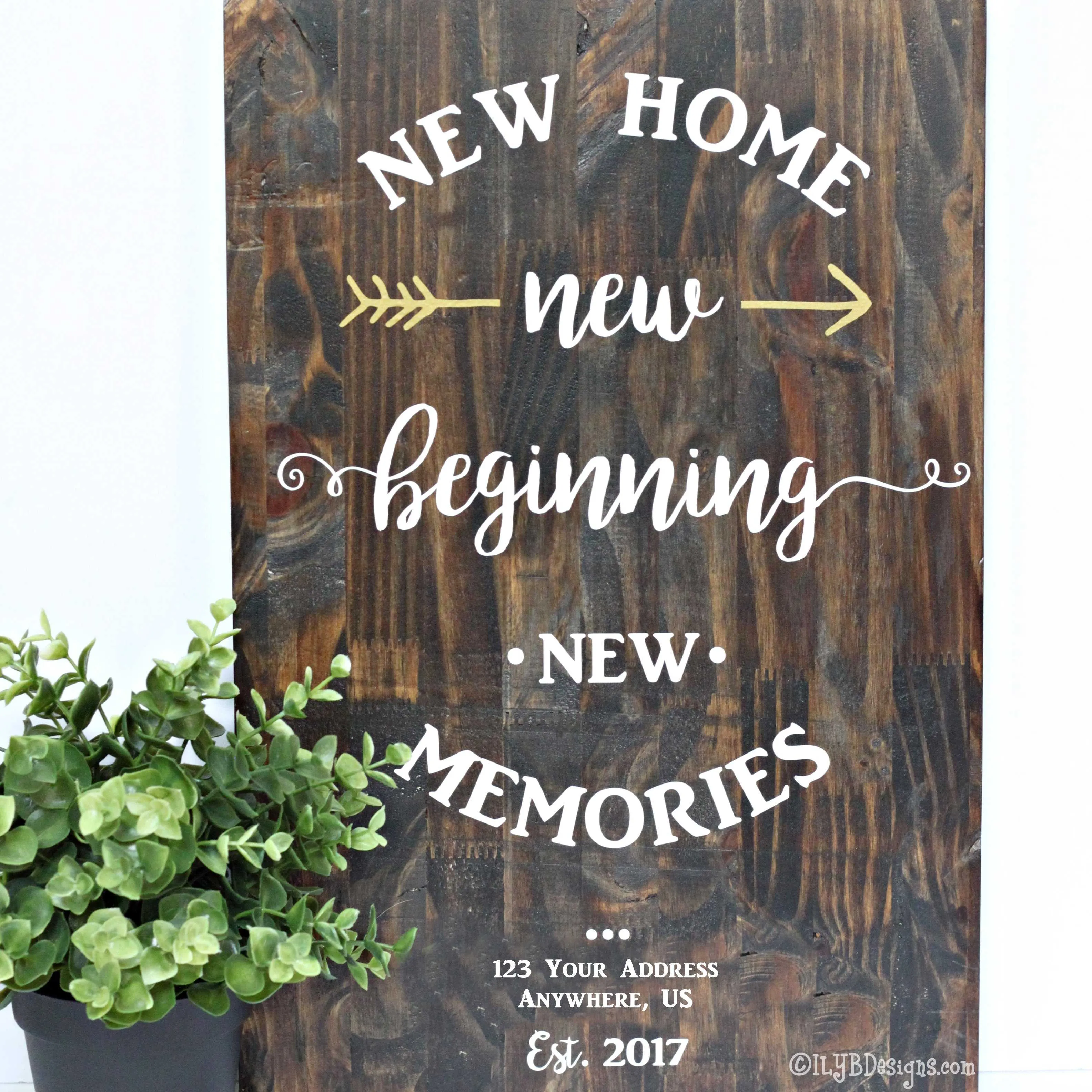 NEW HOME NEW BEGINNING Sign