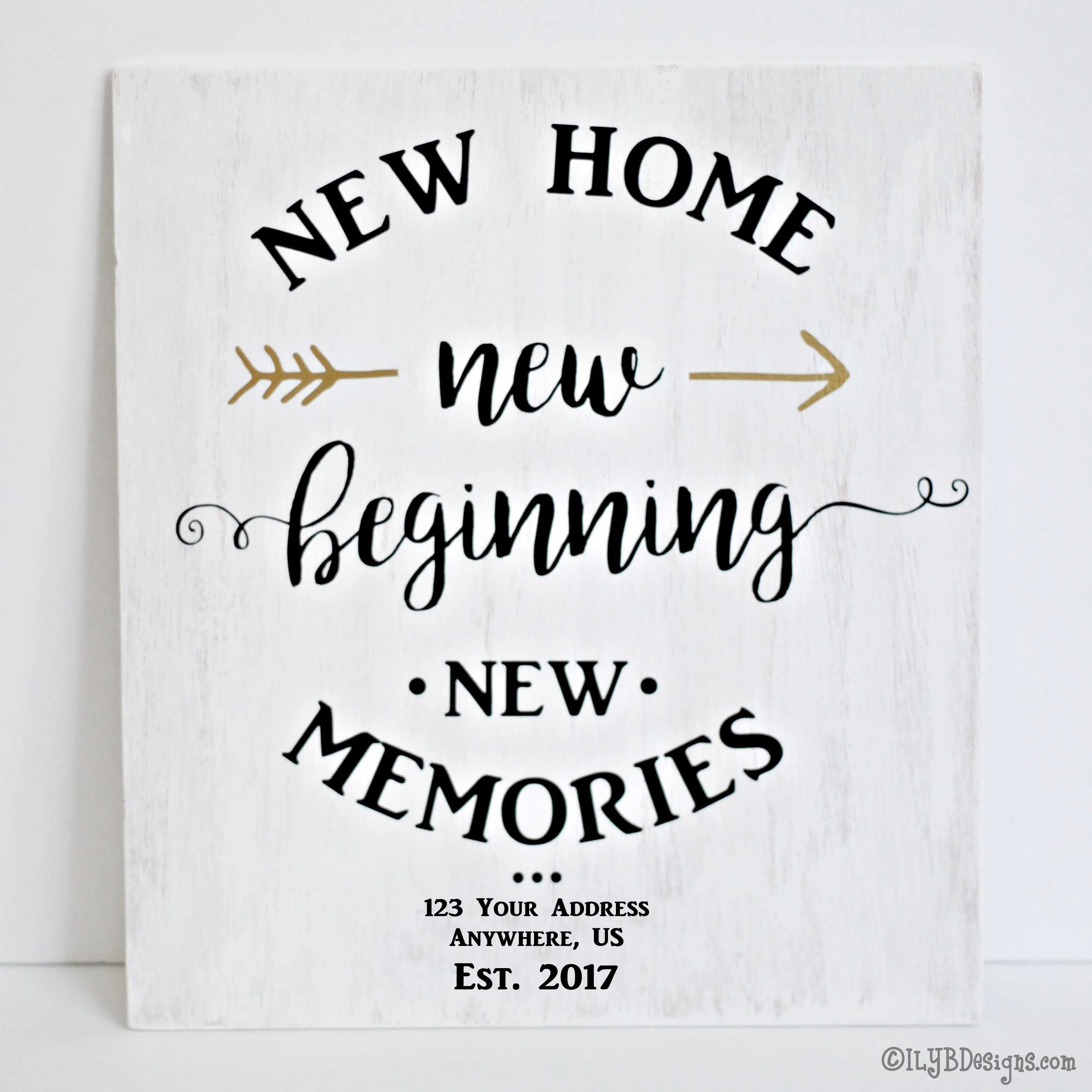 NEW HOME NEW BEGINNING Sign