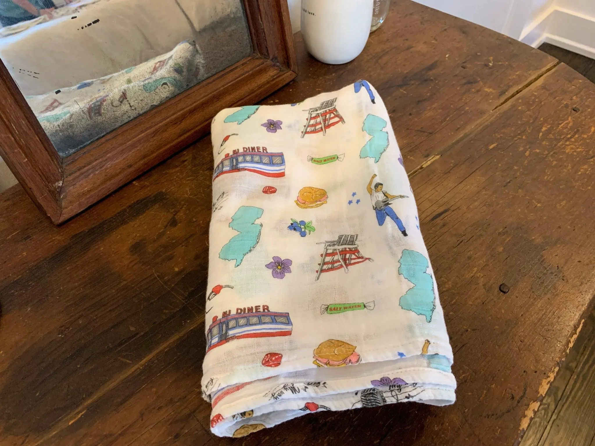 New Jersey Baby Muslin Swaddle Receiving Blanket