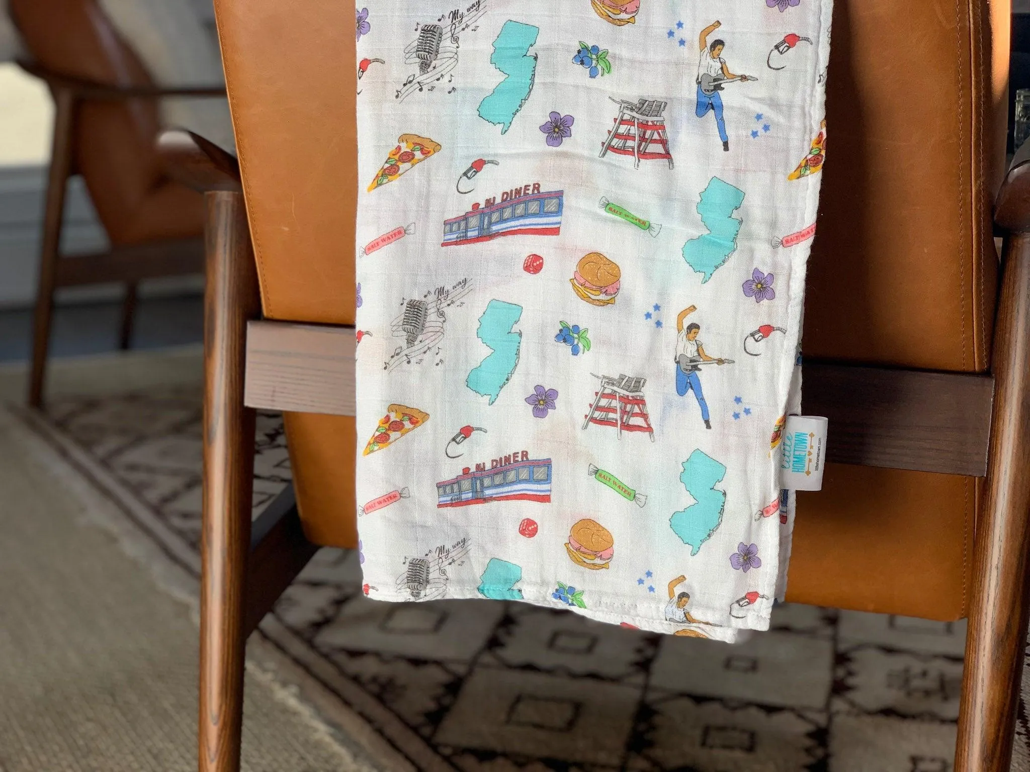 New Jersey Baby Muslin Swaddle Receiving Blanket