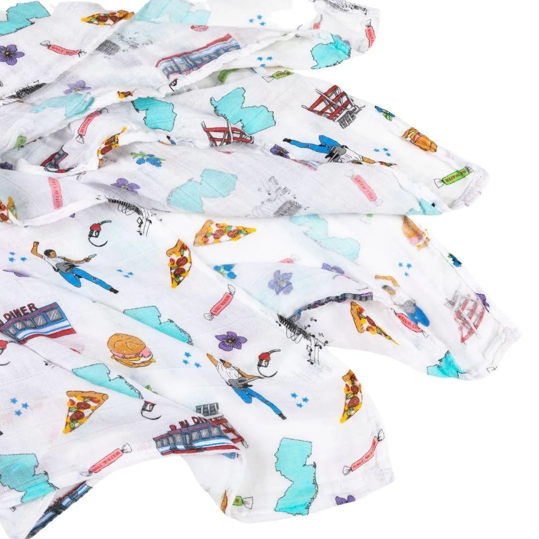 New Jersey Baby Muslin Swaddle Receiving Blanket