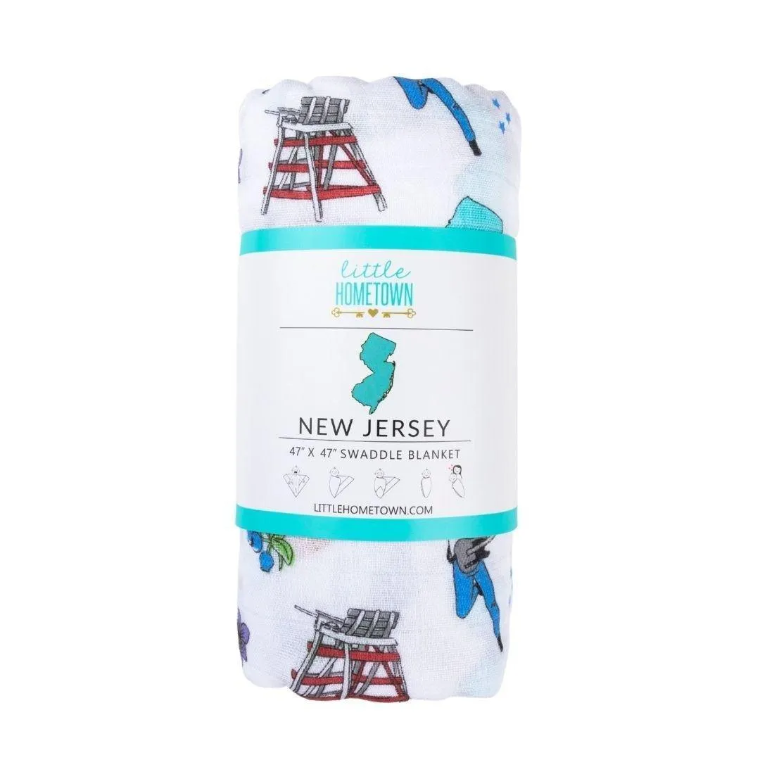 New Jersey Baby Muslin Swaddle Receiving Blanket