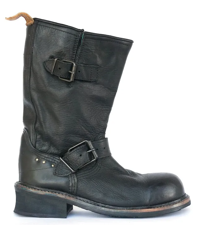 No.0002 INTERSECTION steel toe biker boot Black