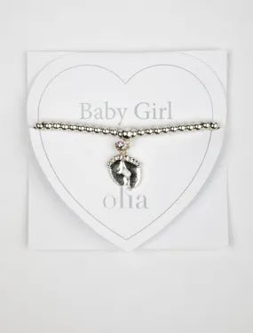 Olia Baby Girl Bracelet- silver/pink