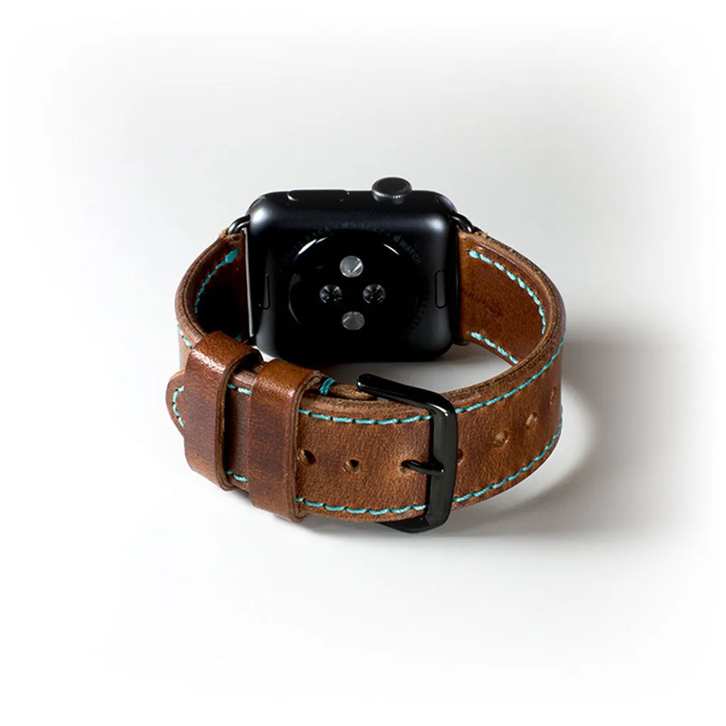 Olpr. leather goods co. Chestnut Apple Watch Band