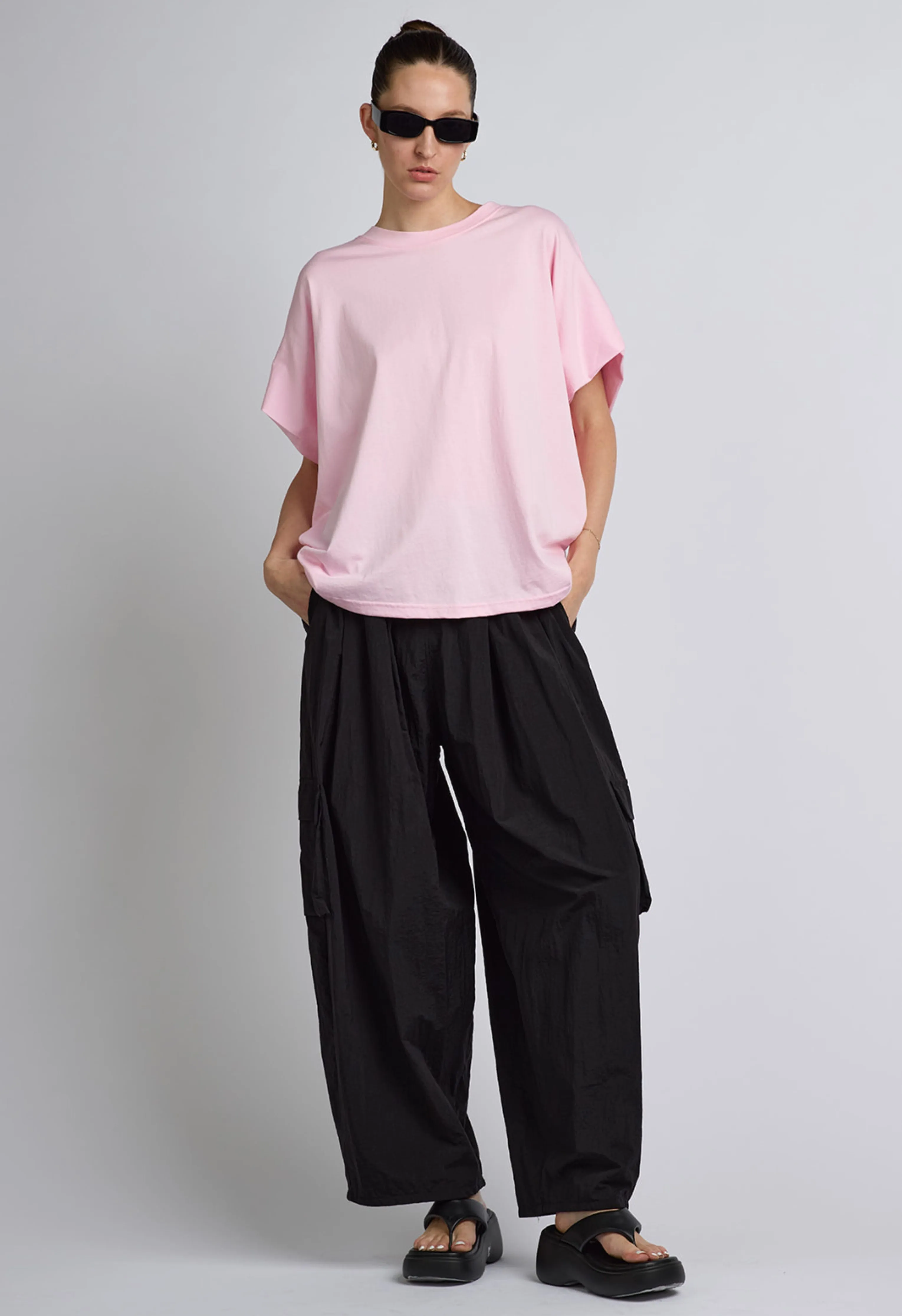 Open Back Tee in Pink