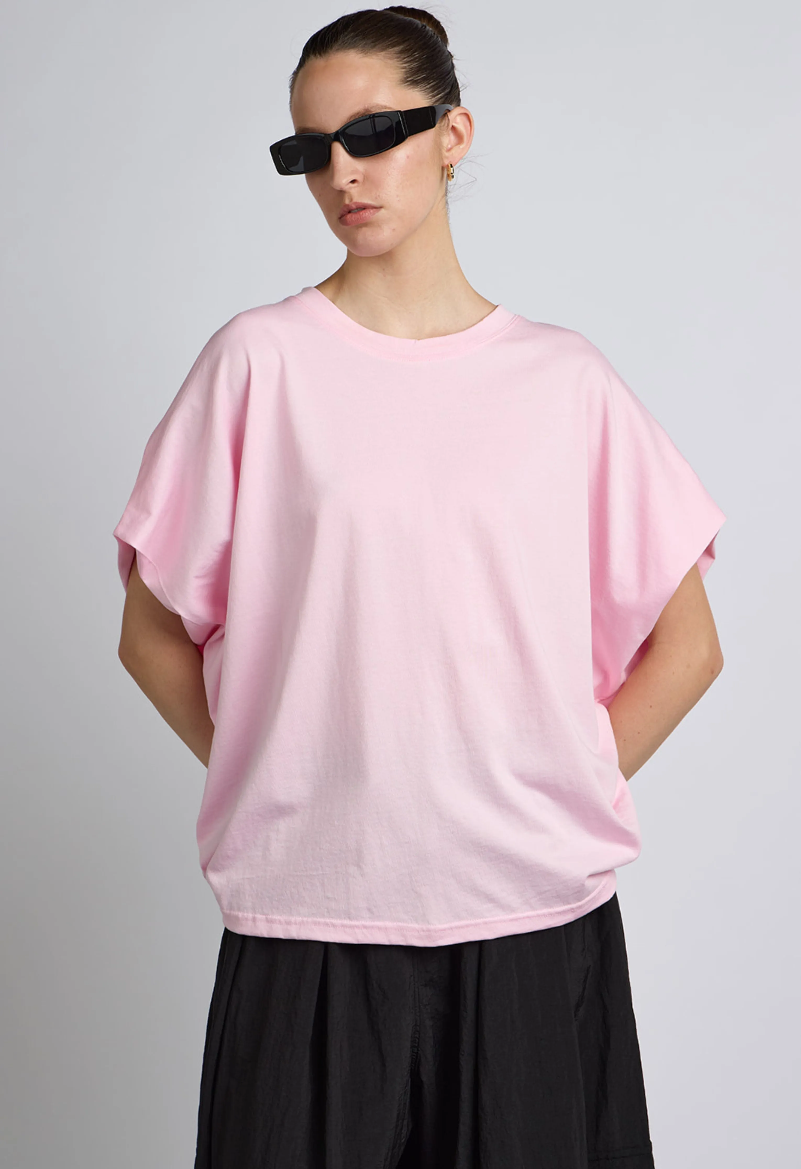 Open Back Tee in Pink