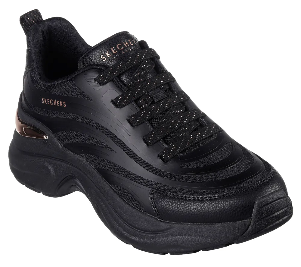 Pantofi sport, dama, SKECHERS HAZEL STEP N FLOW 177575-BBK negru, piele ecologica