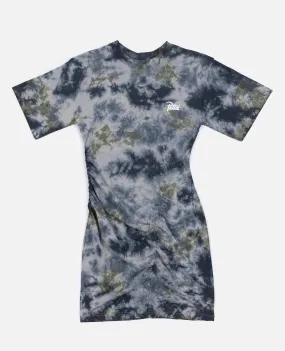 Patta Femme Ruched Tie Dye T-Shirt Dress (Quarry)