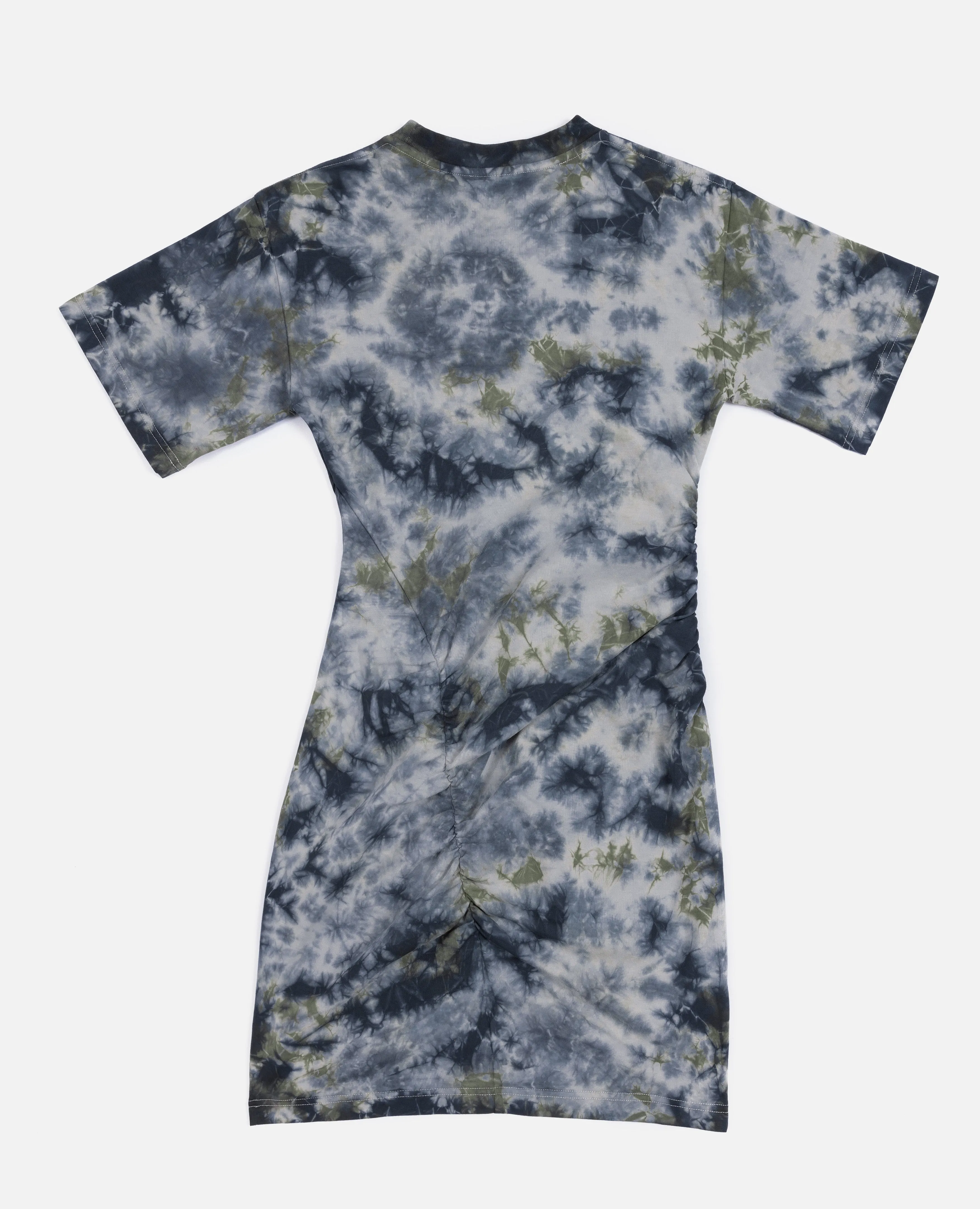 Patta Femme Ruched Tie Dye T-Shirt Dress (Quarry)