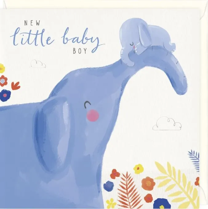 "New Little Baby Boy" Greetings Card