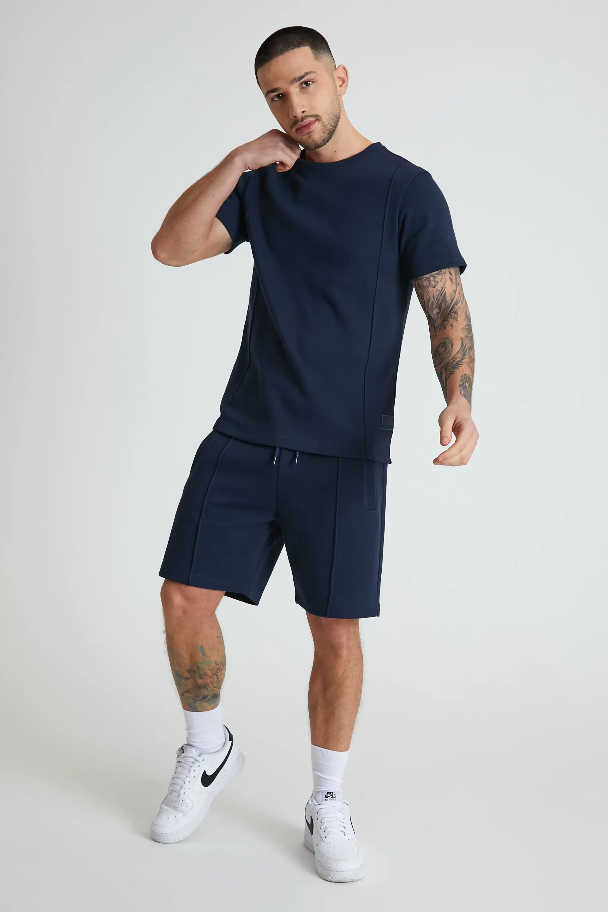 Ranger Pique crew neck Navy